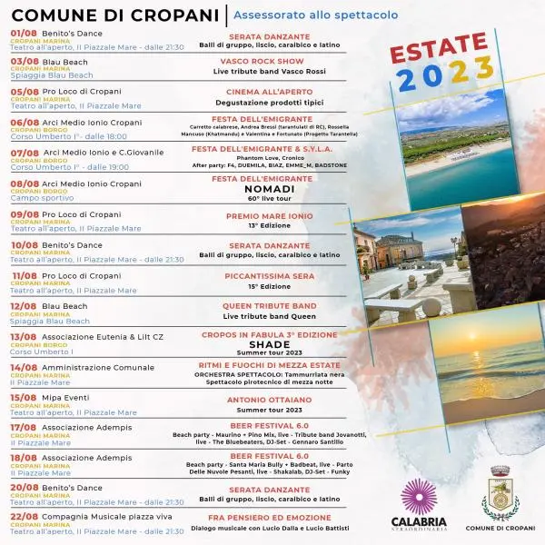 images Cropani, ecco il calendario degli eventi estivi: 17 appuntamenti ad agosto  
