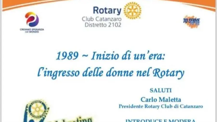 Anniversario dall'ingresso delle donne nel Rotary, convegno a Catanzaro all’Hotel Guglielmo
