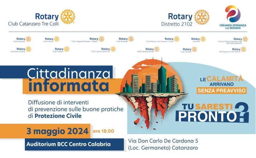 Rotary Club Catanzaro Tre Colli lancia il progetto Agorà: "Noi Siamo Pronti e Tu?"