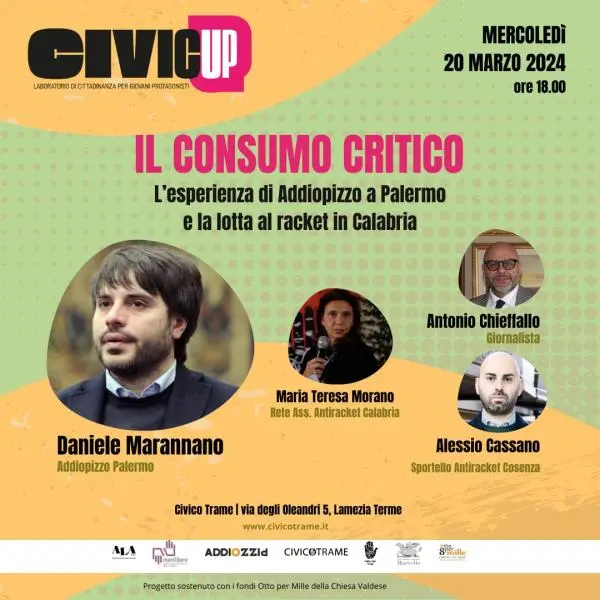 images A "Civico Trame" l’esperienza di Addiopizzo con Daniele Marannano e la lotta al racket con Maria Teresa Morano e Alessio Cassano