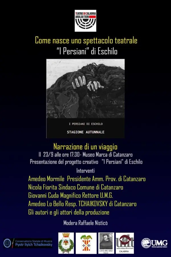 Catanzaro, il Marca ospita la presentazione de "I Persiani" di Eschilo prodotta dal Teatro di Calabria “A. Tieri”