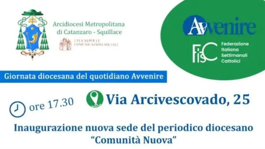 Giornata diocesana dell'"Avvenire", a Catanzaro inaugurazione della nuova sede di “Comunità Nuova”