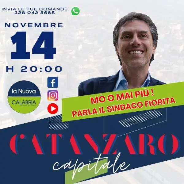 Catanzaro Capitale, tocca al sindaco Fiorita (DIRETTA ALLE 20)