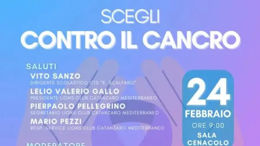 images "Scegli contro il cancro": all'Itts "Scalfaro" di Catanzaro l'incontro informativo dedicato ai giovani