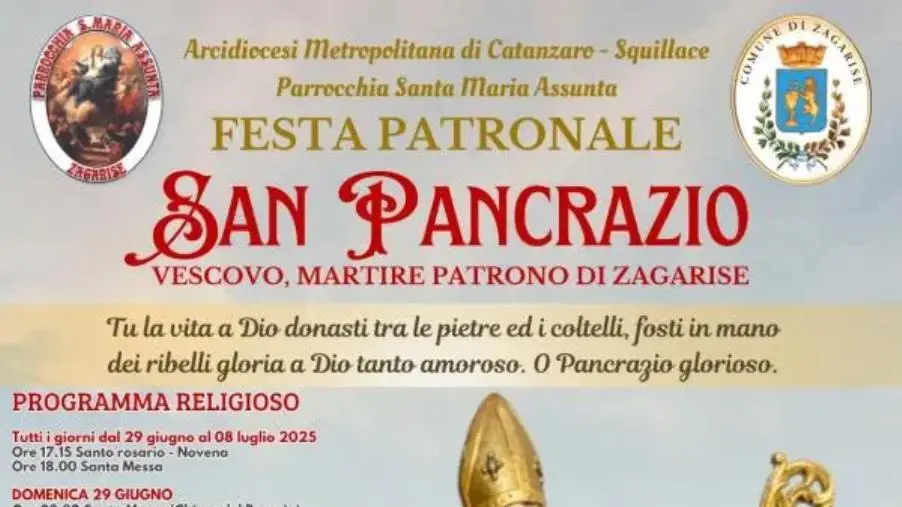 Zagarise in festa, cresce l'attesa per San Pancrazio tra fede, tradizione e la musica di Cosimo Papandrea 