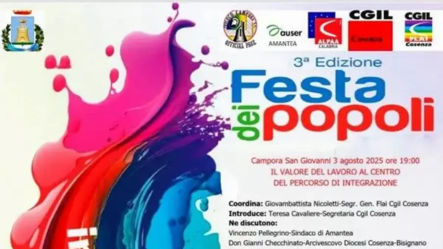 Lavoro e integrazione, il 3 agosto a Campora la Festa dei Popoli