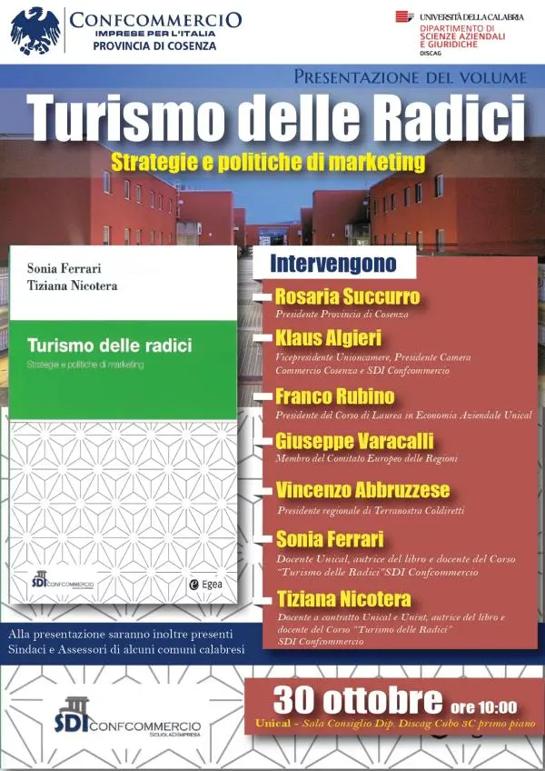 images All'Unical la presentazione del Libro sul "Turismo delle Radici"