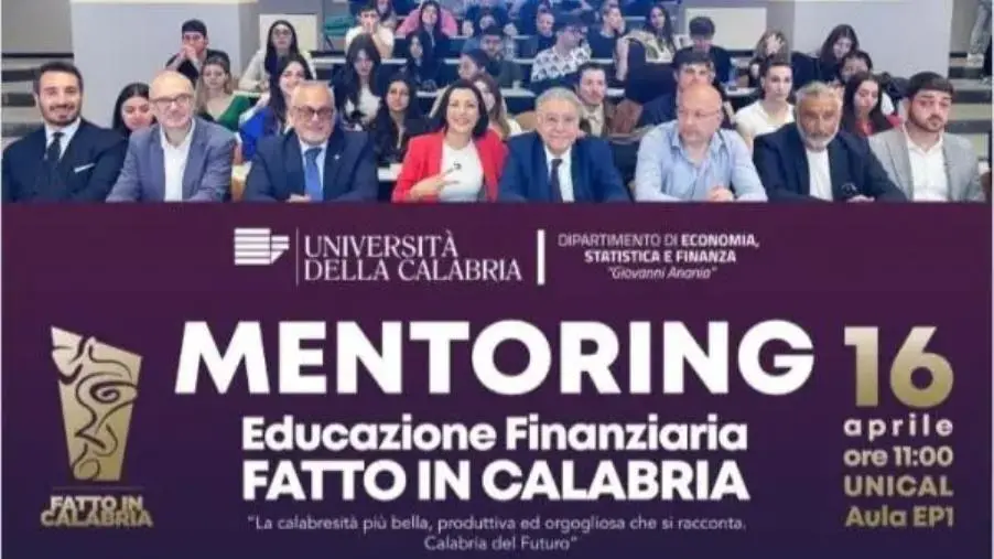 “Mentoring ed Educazione Finanziaria”: all’Unical un convegno per i giovani, le imprese e il territorio