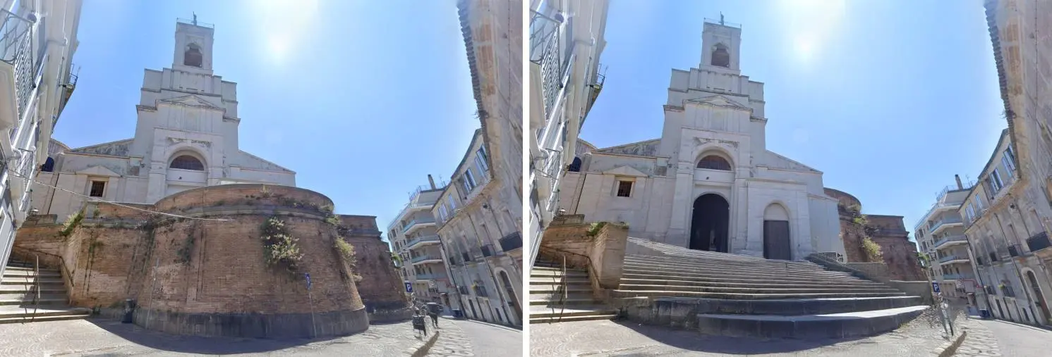 La proposta di "Cara Catanzaro Odv" per il restyling del Duomo: una scalinata al posto del muraglione