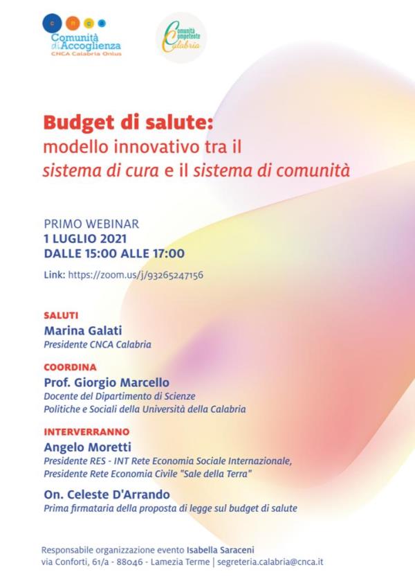 images "Budget di salute: modello innovativo tra il sistema di cura e il sistema di comunità": se ne parla giovedì in webinar