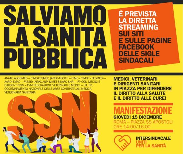 images "Salviamo la sanità pubblica": assemblea pubblica al "Pugliese" e collegamento con la piazza a Roma  
