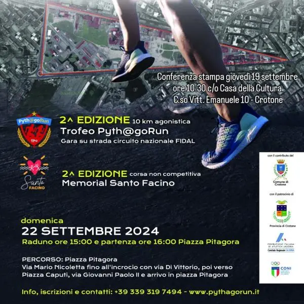 Crotone presenta il Trofeo Pyth@goRun e il Memorial "Santo Facino" 