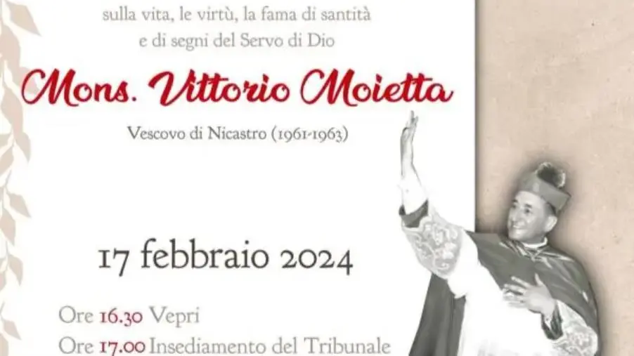 A Lamezia sabato 17 febbraio la sessione di apertura dell’Inchiesta diocesana su Mons. Vittorio Moietta