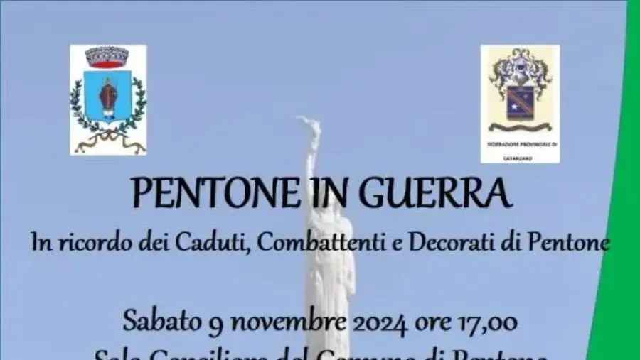 Sabato 9 novembre Pentone ricorda i “suoi” Caduti in guerra con una manifestazione in Comune