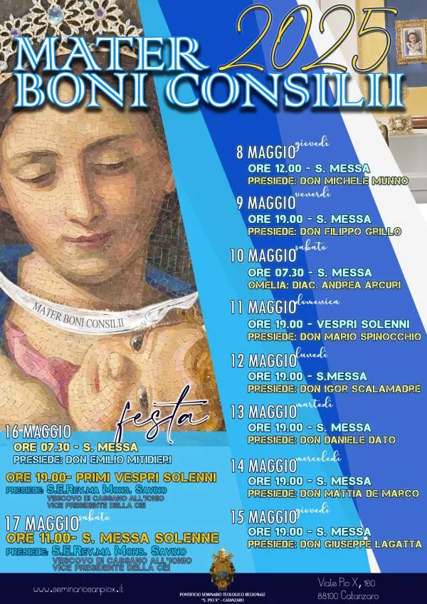 Catanzaro, la festa della Mater Boni Consilii al Pontificio Seminario Teologico 