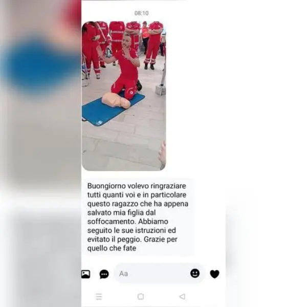 Salva la figlia con la manovra antisoffocamento: il "grazie" di un papà alla Croce Rossa di Catanzaro