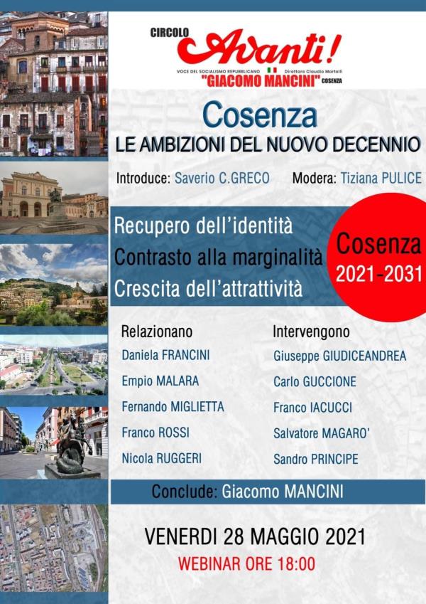 images Comunali a Cosenza: venerdì il webinar programmatico del circolo "Avanti!"