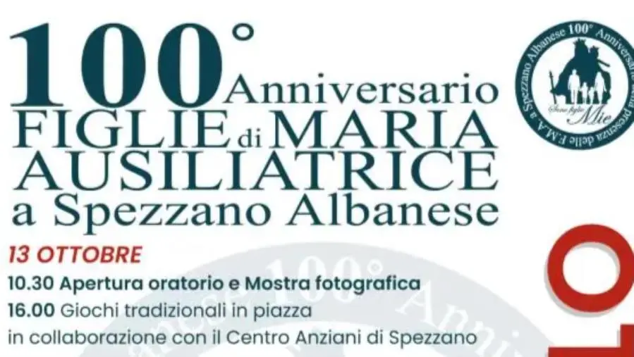 Spezzano Albanese celebra il 100° anniversario delle Figlie di Maria Ausiliatrice 

