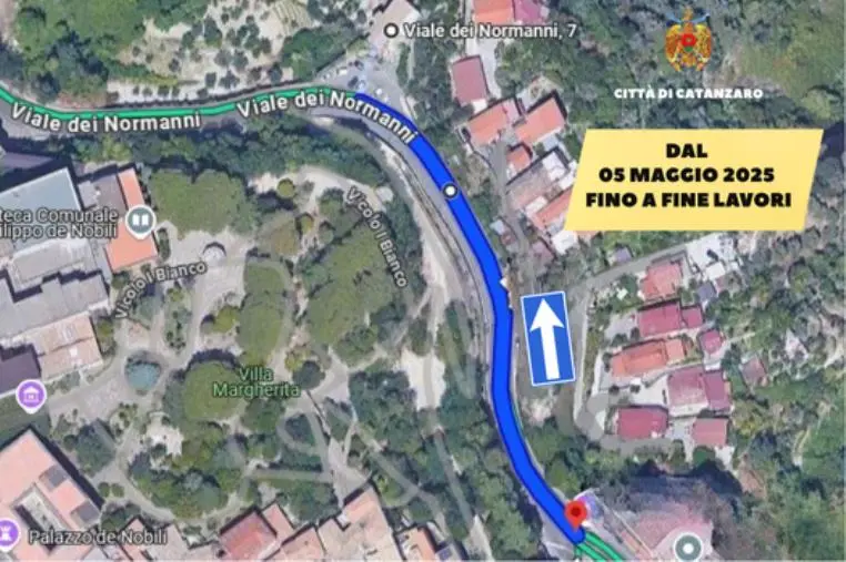 Catanzaro, lavori in viale dei Normanni: come cambia la viabilità dal 5 maggio 