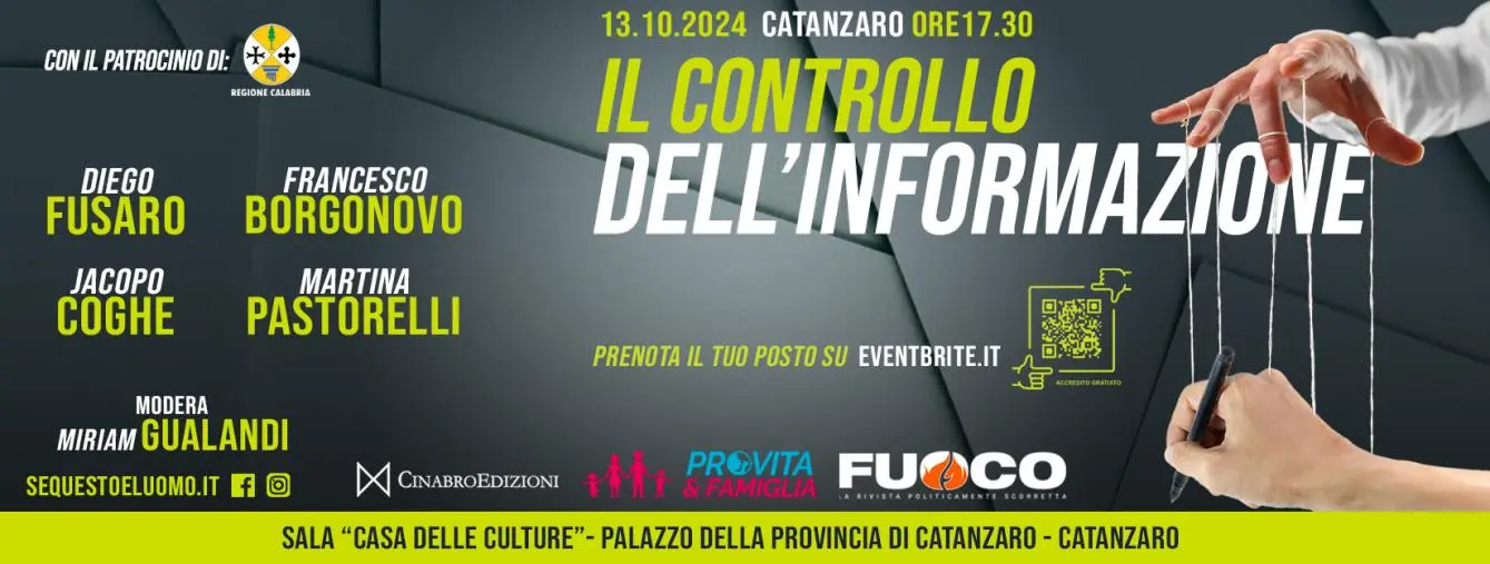 images A Catanzaro il convegno “Il controllo dell’informazione” organizzato da “Se questo è l’uomo”