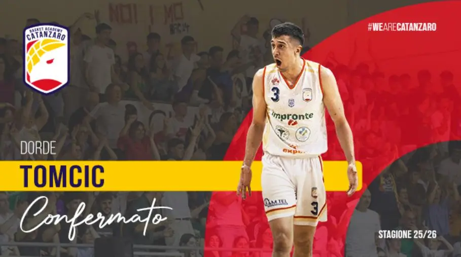 Basket Academy Catanzaro, confermato Tomcic: fattore determinante nel post season della scorsa stagione