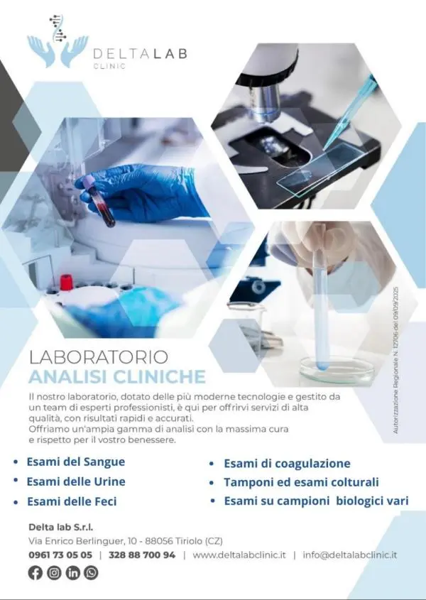 Apre Deltalab Clinic: nuovo punto di riferimento per le analisi cliniche a Sarrottino-Tiriolo