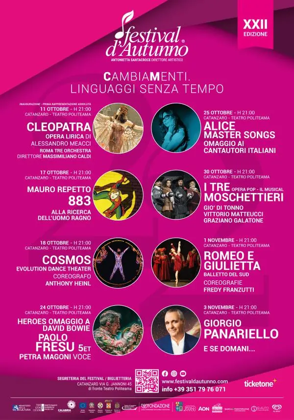 Il Festival d'Autunno torna a Catanzaro con “CambiaMenti”