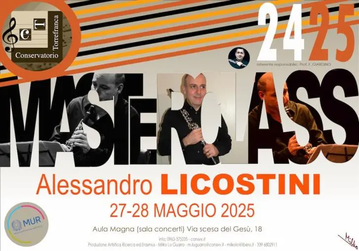 images Vibo, il clarinetto protagonista al “Torrefranca” con la Masterclass del Maestro Alessandro Licostini