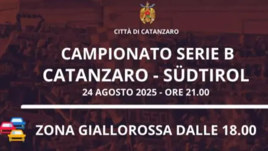 Zona Giallorossa per Catanzaro- Südtirol: le disposizioni su parcheggi, traffico e viabilità 