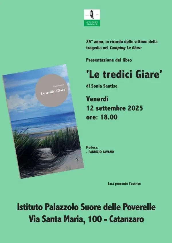 Catanzaro, a Santa Maria la presentazione de "Le tredici Giare"  di Sonia Santise 