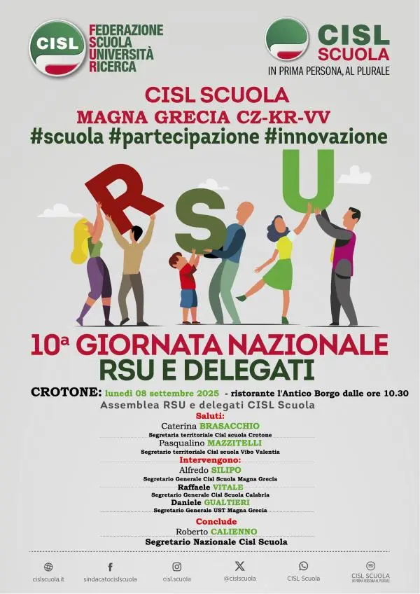 Crotone ospita la 10ª Giornata nazionale RSU e Delegati della CISL Scuola