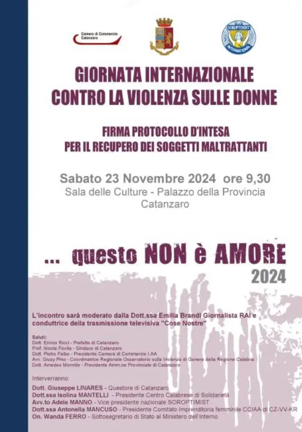 Catanzaro, il 23 novembre l’iniziativa della Questura per la Giornata Internazionale per l’eliminazione della violenza sulle donne