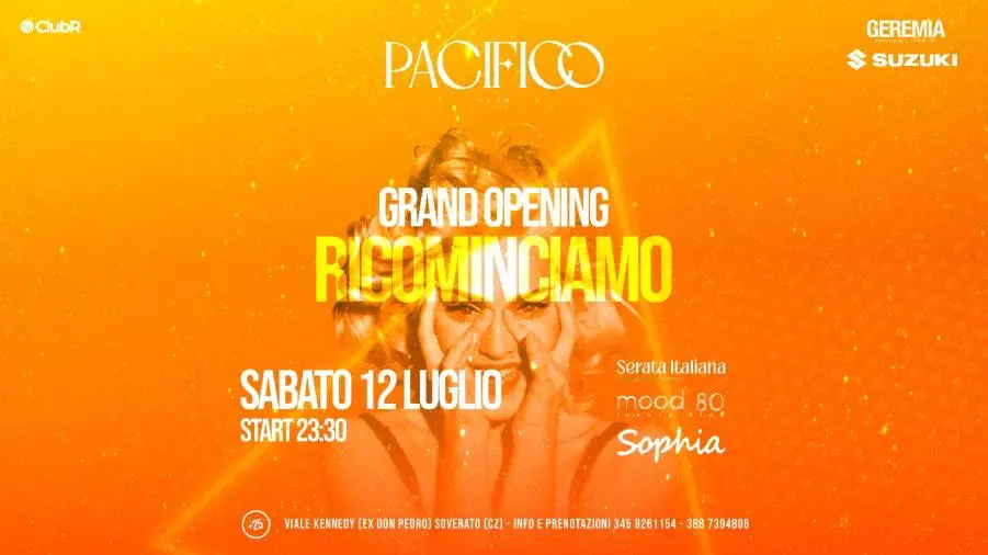 Torna a brillare il sabato notte del Pacifico club a Soverato: stasera "Ricominciamo"