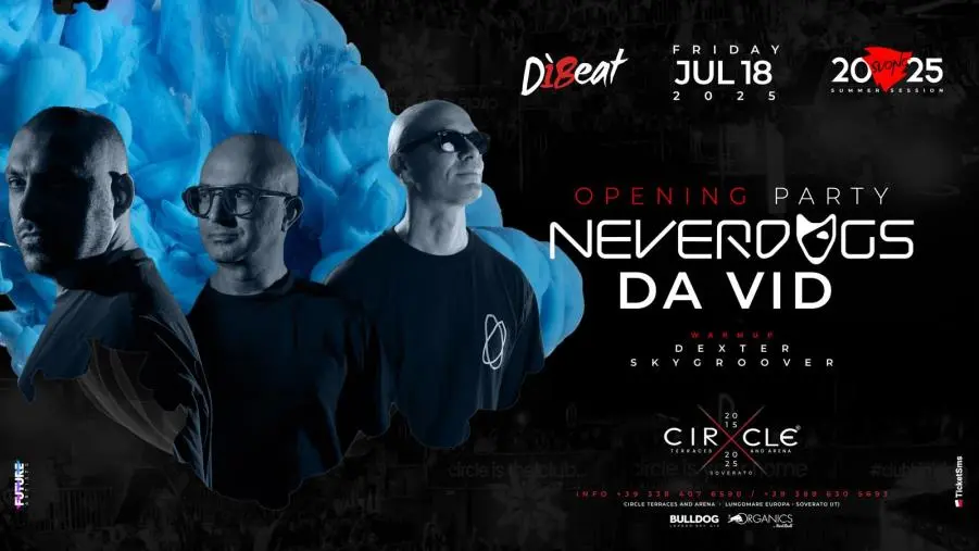 Al Circle di Soverato i Neverdogs e Da Vid aprono la stagione DiBeat & Suono 2025