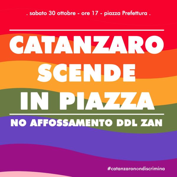 images Catanzaro, domani in piazza contro l’affossamento del DDL Zan: presente anche la Cgil Area Vasta 