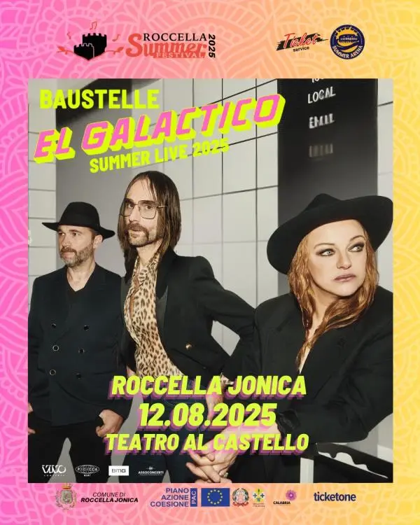 Roccella Summer Festival 2025, questa sera al Teatro al Castello i Baustelle e domani Ghali