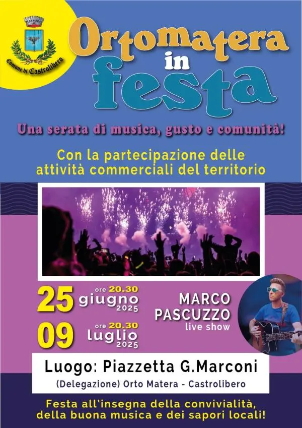 L’estate di Castrolibero inizia con “Orto Matera in festa”: musica e convivialità