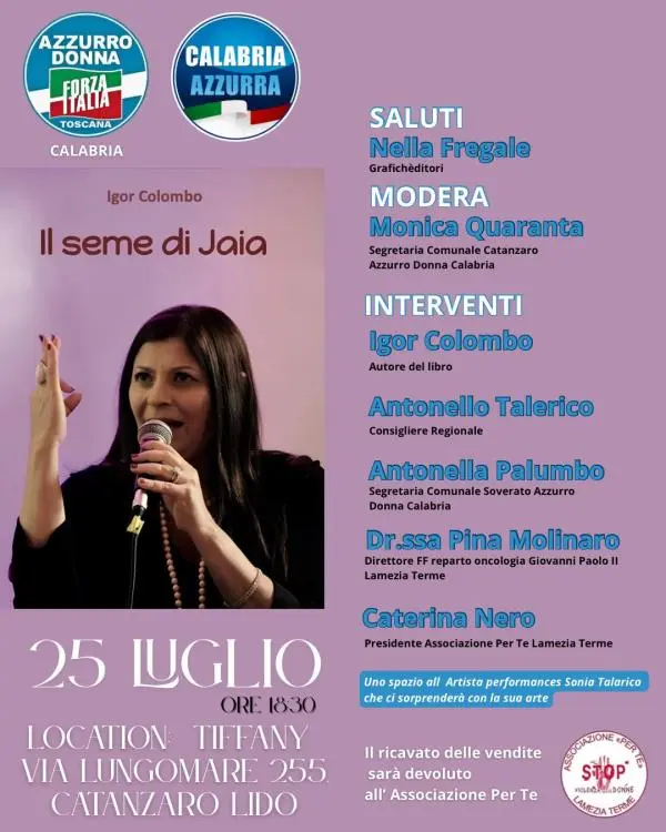A Catanzaro Lido la presentazione del libro "Il seme di Jaia" di Igor Colombo