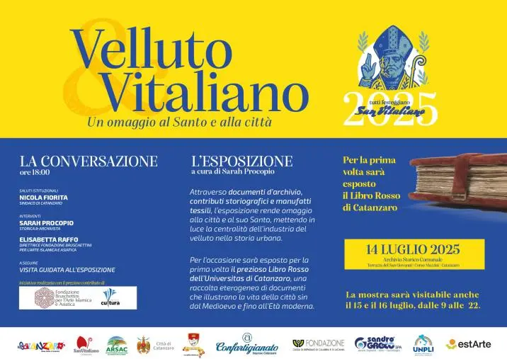 “Velluto & Vitaliano”: nell’omaggio alla città e al Santo sarà esposto il prezioso Libro Rosso di Catanzaro