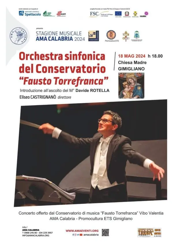 Gimigliano, concerto dell'orchestra sinfonica del Conservatorio di Vibo in onore della Madonna di Porto