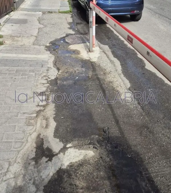 Catanzaro, perdita d’acqua ai Giardini di San Leonardo: da giorni disagi per residenti e pedoni