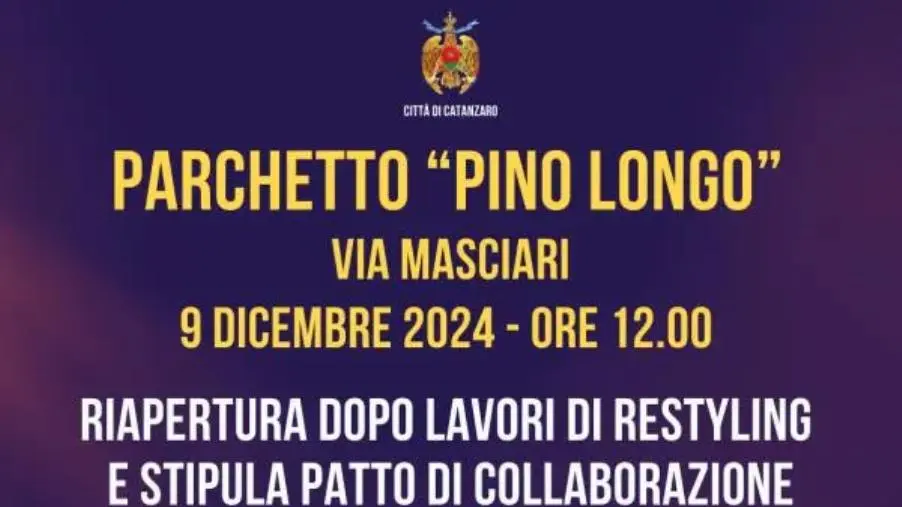 Riapre il Parchetto "Pino Longo" a Catanzaro, stipulato anche il Patto di Collaborazione con l'associazione evangelica "El Shaddai"