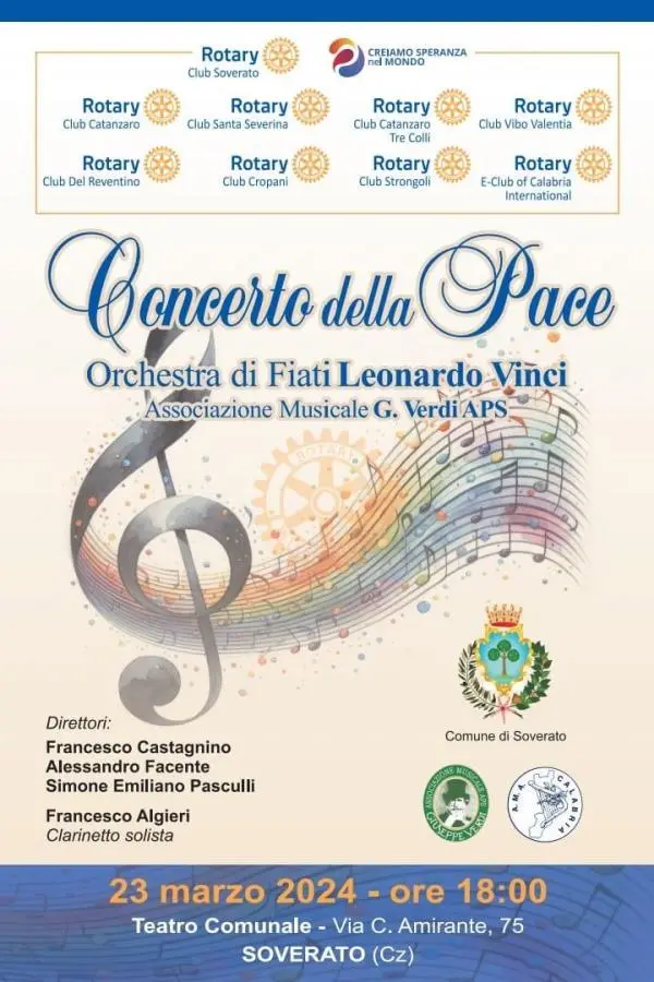 images Domani al Teatro Comunale di Soverato il "Concerto della Pace"
