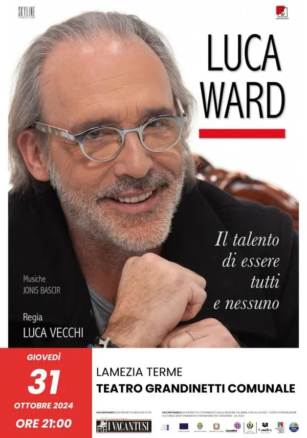 Lamezia, Luca Ward apre la nuova rassegna teatrale “Vacantiandu 2024”  