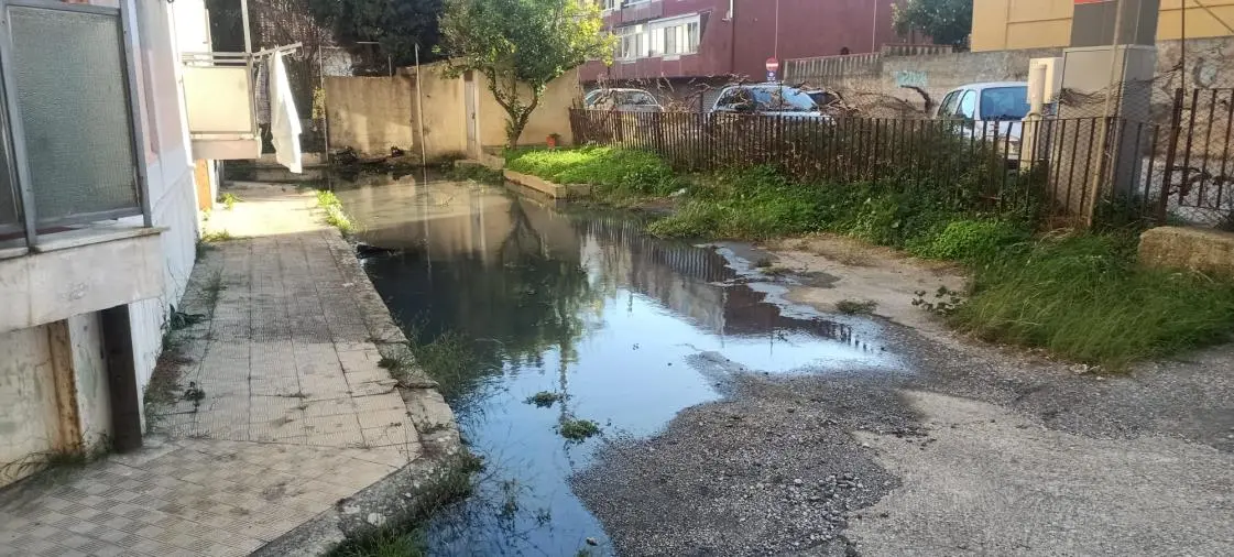 Catanzaro, fogna a cielo aperto nel quartiere Santa Maria: in via della Resistenza degrado e abbandono