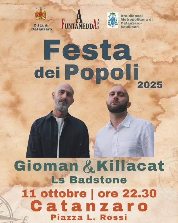 Festa dei Popoli a Catanzaro, questa sera Gioman & Killacat 