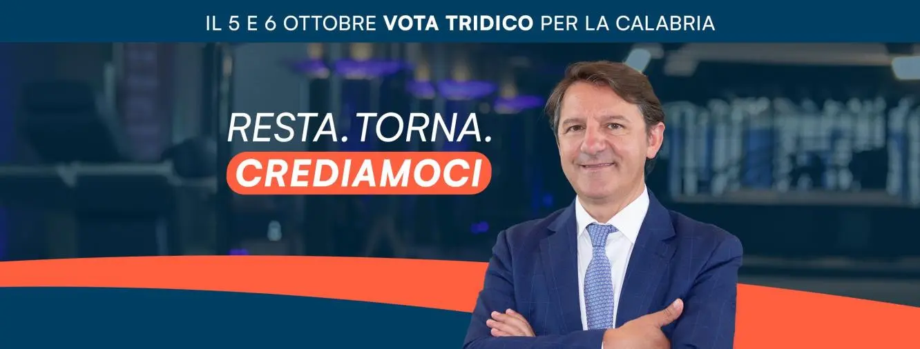 "Resta. Torna. Crediamoci", Tridico presenta lo slogan e il logo 