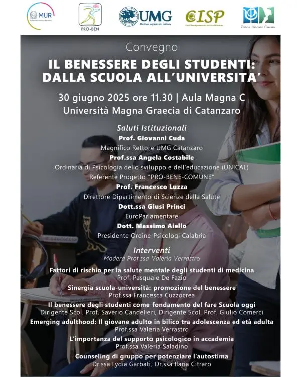 All'UMG prosegue il progetto "PRO-BEN" dedicato al benessere degli studenti