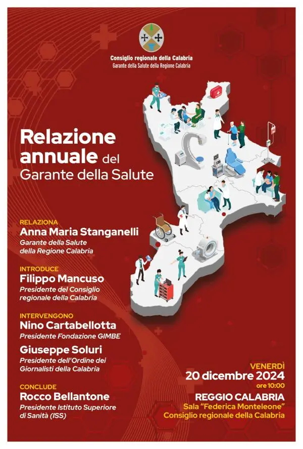 Venerdì 20 dicembre a Reggio la relazione annuale del Garante della Salute Regionale