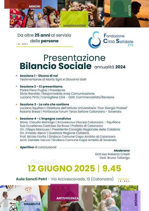Catanzaro, Fondazione Città Solidale presenta il bilancio